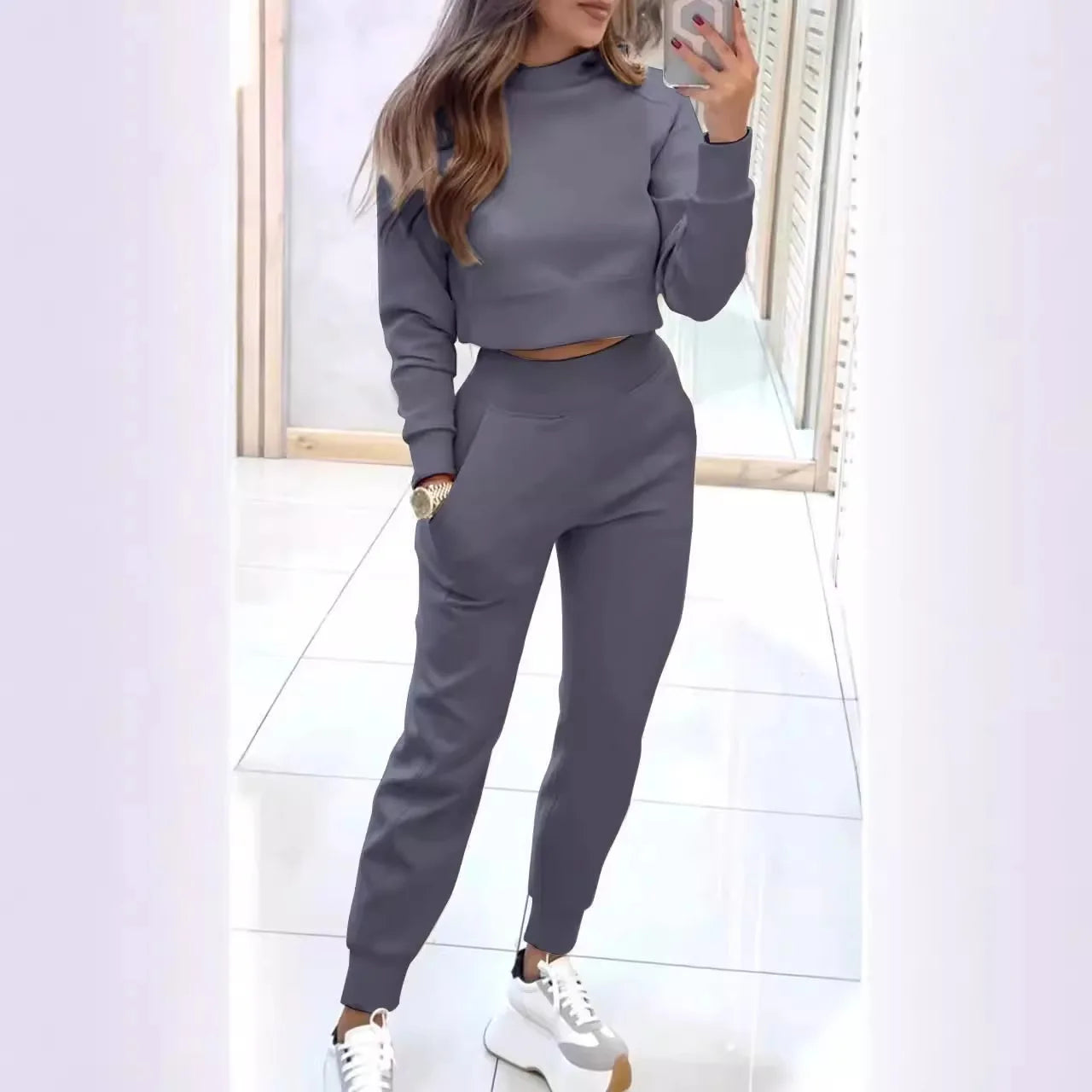 Winter Cropped Sweatshirt Set®