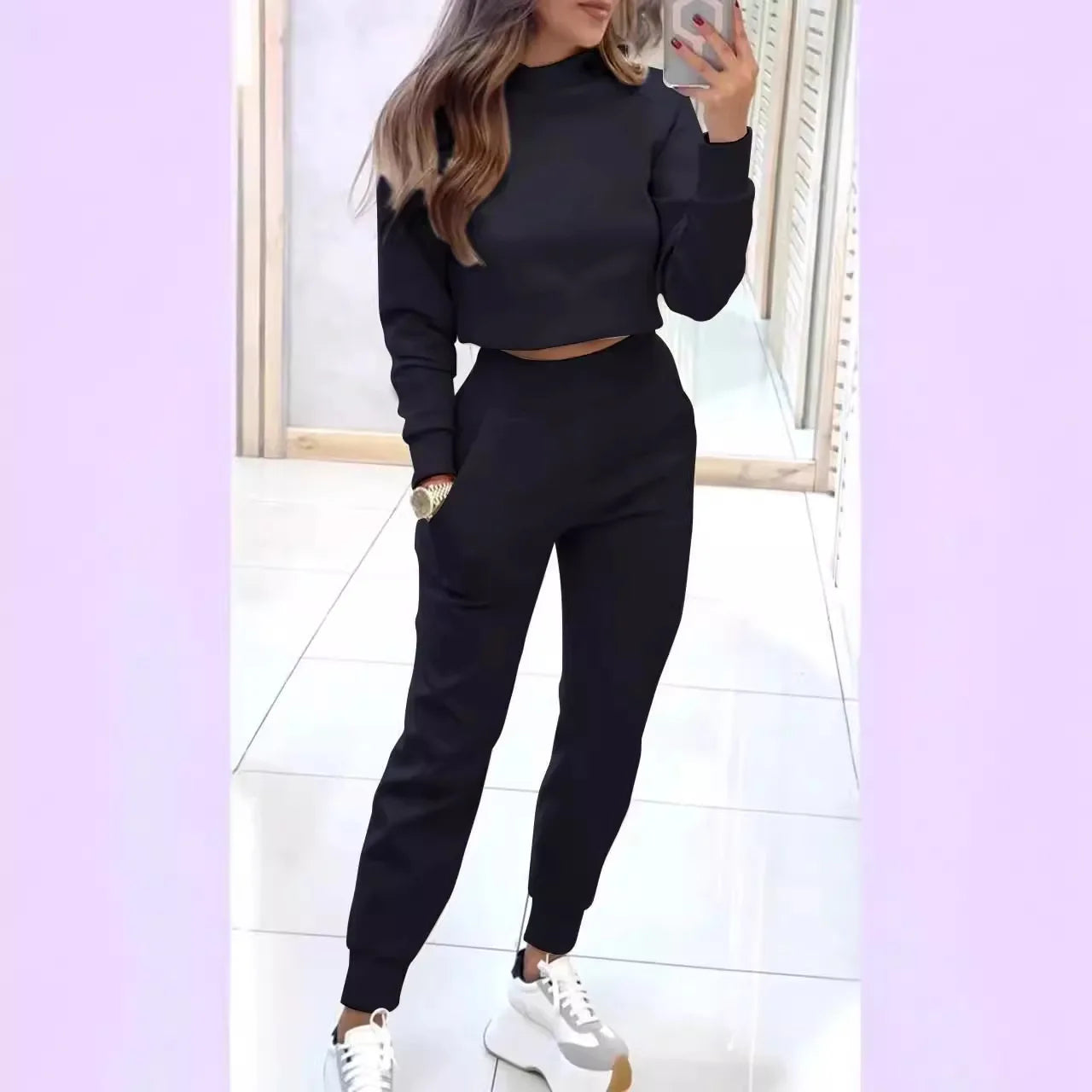 Winter Cropped Sweatshirt Set®