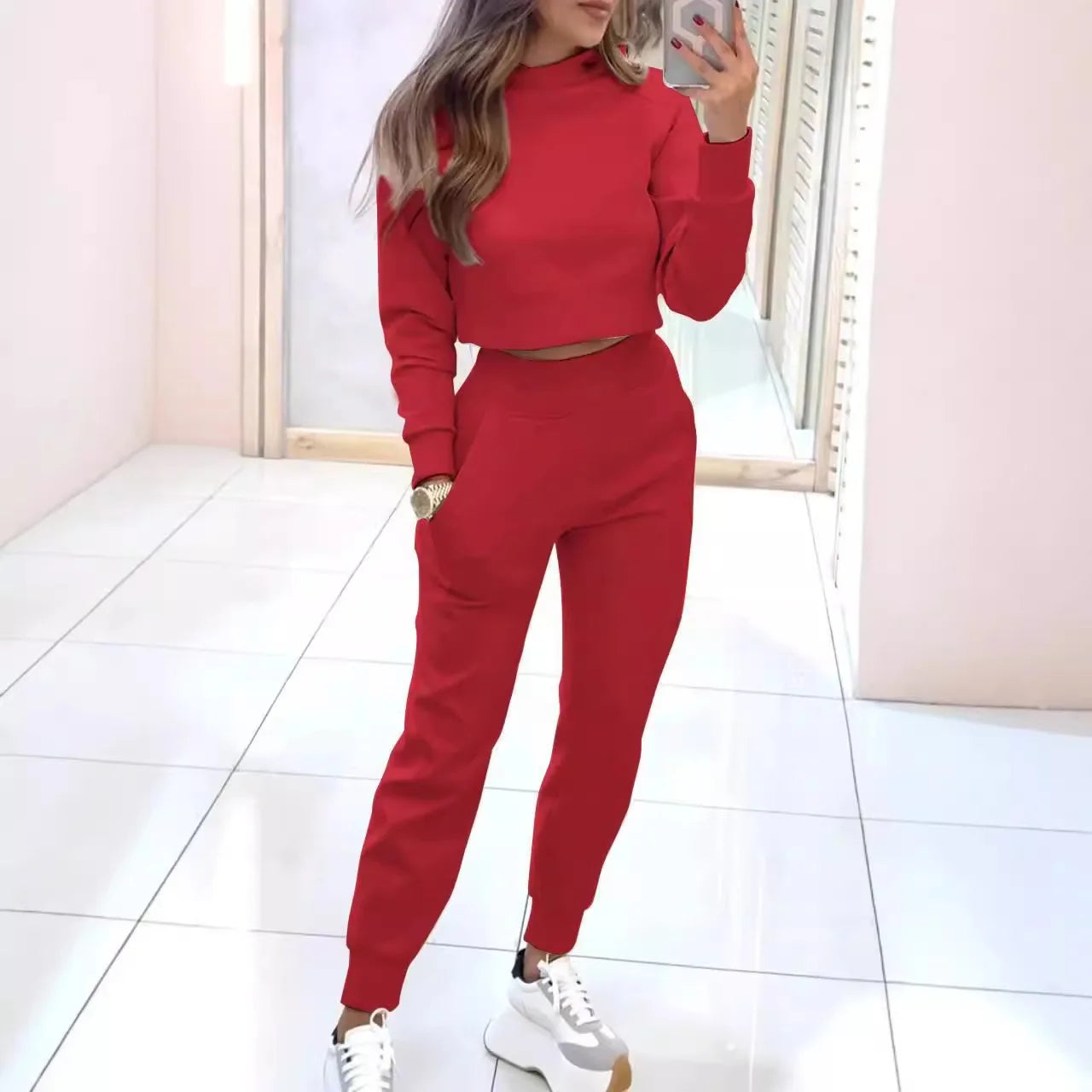 Winter Cropped Sweatshirt Set®